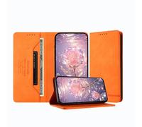 JZ Premium Magnetic Flip Wallet Case pour TCL 50 NxtPaper / 50 Pro NxtPaer / 60 XE NxtPaper Case Bloquage RFID, résistant aux Chocs, Compatible avec la Charge sans Fil - Orange