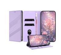 JZ Premium Vintage PU cuir portefeuille cas pour Xiaomi Poco C50 / C51 / RedMi A1 Plus / A2 Plus Flip Cover, Folio d'affaires avec fentes pour cartes, fermeture magnétique et support réglable - Violet