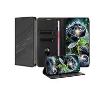 JZ Premium Vintage PU Cuir Portefeuille Cas pour Xiaomi Poco M4 / M5 / RedMi 10 / Note 11R/11E Flip Cover, Folio d'affaires avec Fentes pour Cartes, Fermeture magnétique et Support réglable - Black