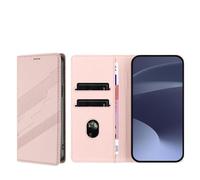 JZ Premium Vintage PU Cuir Portefeuille Cas pour Xiaomi Poco M4 / M5 / RedMi 10 / Note 11R/11E Flip Cover, Folio d'affaires avec Fentes pour Cartes, Fermeture magnétique et Support réglable - Pink