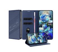 JZ Premium Vintage PU Cuir Portefeuille Cas pour Xiaomi Poco X6 Neo 5G Flip Cover, Folio d'affaires avec Fentes pour Cartes, Fermeture magnétique et Support réglable - Blue