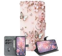 JZ PU Leather Cas pour Moto Edge S30 / G200 Wallet Cover,Modèle Peint de Texture de Cristal Fait à la Main avec Porte-Cartes- Butterfly