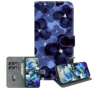 JZ PU Leather Cas pour Nokia 2.3 Wallet Cover,Modèle Peint de Texture de Cristal Fait à la Main avec Porte-Cartes- Blue Flower