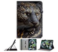 JZ PU Leather Crystal Pattern Wallet Cas pour Amazon Fire HD 8 & 8 Plus (14th/12th/10th Gen) Stand Protective Flip Cover - Jaguar