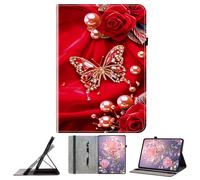 JZ PU Leather Crystal Pattern Wallet Cas pour Honor Pad X9a 11.5 in Stand Protective Flip Cover - Pearl Butterfly