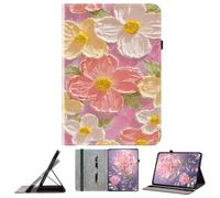 JZ PU Leather Crystal Pattern Wallet Cas pour iPad 10.2 in 2019 2020 2021 (7th,8th,9th) / iPad Air 10.5 in 2019 (3rd) Stand Protective Flip Cover - Pink Flower