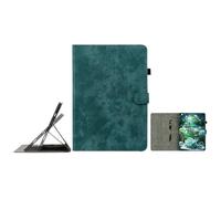 JZ Retro Cartoon Tiger Embossment PU Leather Cas pour Lenovo Tab P11 Pro Gen 2 11.2 inch,Multi-Angle Couverture de Stand avec Porte-Crayon - Dark Green