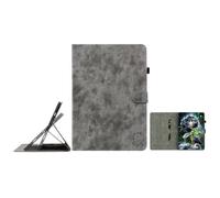 JZ Retro Cartoon Tiger Embossment PU Leather Cas pour Xiaomi Pad 5 Pro 12.4 inch 2022,Multi-Angle Couverture de Stand avec Porte-Crayon - Gray