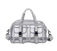 JZ Sac à bandoulière en PVC transparent résistant à l'eau, multi-compartiments, conforme aux normes du stade, sac à bandoulière transparent pour événements et usage quotidien