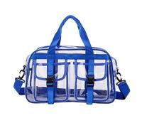 JZ Sac à bandoulière en PVC transparent résistant à l'eau, multi-compartiments, conforme aux normes du stade, sac à bandoulière transparent pour événements et usage quotidien