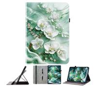 JZ Shockproof Crystal Painted Flip Cover pour Honor Pad X9 / X8 Pro 11.5 in Portefeuille en Cuir PU avec Porte-Crayon & Stand - Jade Flower