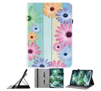 JZ Shockproof Crystal Painted Flip Cover pour iPad 10.2 in 2019 2020 2021 (7th,8th,9th) / iPad Air 10.5 in 2019 (3rd) Portefeuille en Cuir PU avec Porte-Crayon & Stand - Sunflower