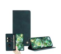 JZ Ultra-dünne PU Leder Portefeuille Cas pour OnePlus Nord N300 avec fenêtre Carte, Blocage RFID, Support à Coup de Pied et Fermeture magnétique - Dark Green