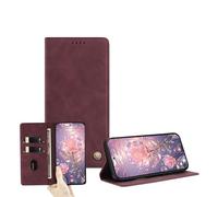 JZ Ultra-dünne PU Leder Portefeuille Cas pour Xiaomi Poco M3 / RedMi 9 Power / 9T avec fenêtre Carte, Blocage RFID, Support à Coup de Pied et Fermeture magnétique - Red