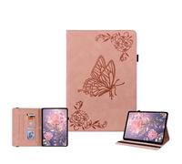 JZ Vintage Floral Butterfly Design Premium PU Leather Cas pour iPad 10.2 in 2019 2020 2021 (7th,8th,9th) / iPad Air 10.5 in 2019 (3rd) Multi-Angle Viewing Couverture de Stand - Pink