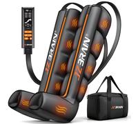JZBRAIN Bottes de récupération des jambes à compression d'air : système de massage séquentiel de compression complète des jambes pour la relaxation musculaire et le soulagement - 11 intensités, 6