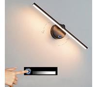 JZCDR Chevet Applique Murale Avec Interrupteur Lampe Murale LED Interieur Luminosité Dimmable Lampe Miroir Salle de Bain 40cm Chambre Liseuse Moderne Rotative Lampe de Lecture Salon Couloir Escalier