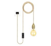 JZCDR Kit Lampe Suspension Dor avec Prise et Interrupteur 5M Cable de Lampe Suspendue E27 Luminaire Lampe Pendante Vintage DIY pour Chambre Salon Loft
