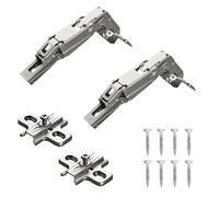 JZCR - Kit de 2 charnières SALICE col 0 (165° à encliquet) Ø 35 mm avec 2 bases H0 et 8 vis - C2AFA99 charnière col droit avec base plinthe pour portes de cuisine portes portes meubles escamotables