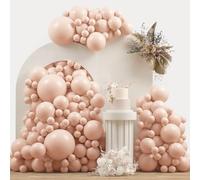 JZCZOEB Lot de 115 ballons beiges à double rembourrage de différentes tailles - 12,7 / 25,4 / 30,5 / 45,7 cm - Kit de guirlande d'arche de ballons ivoire crème pour anniversaire, fête prénatale, fête