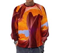 JZemdybill Chandail à manches longues et à col ras-du-cou, motif montgolfière coloré, pull léger et décontracté pour hommes, Antelope Canyon., 5XL