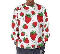 JZemdybill Chandail à manches longues et à col ras-du-cou, motif montgolfière coloré, pull léger et décontracté pour hommes, fraise, 4XL