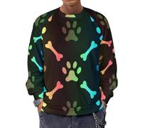 JZemdybill Chandail à manches longues et à col ras-du-cou, motif montgolfière coloré, pull léger et décontracté pour hommes, Os et pattes colorés, 4XL