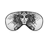 JZemdybill Dia De Los Muertos Masque de sommeil en tissu lisse avec bandeau réglable pour homme et femme
