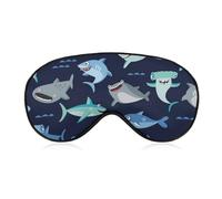 JZemdybill Masque de sommeil en tissu lisse avec bandeau réglable pour homme et femme Motif requin