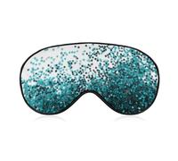 JZemdybill Masque de sommeil en tissu lisse, bleu sarcelle pailleté, masque de sommeil avec bandeau réglable pour homme et femme