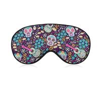 JZemdybill Masque de sommeil mexicain Dia de Muertos en tissu lisse, masque de sommeil avec bandeau réglable pour homme et femme