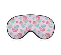 JZemdybill Masque pour les yeux en tissu lisse, beau motif sirène, masque de sommeil avec bandeau réglable pour homme et femme