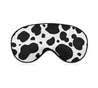 JZemdybill Masque pour les yeux en tissu lisse, imprimé vache, masque de sommeil avec bandeau réglable pour homme et femme