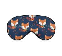 JZemdybill Masque pour les yeux en tissu lisse, joli foulard renard, masque de sommeil avec bandeau réglable pour homme et femme