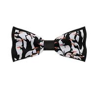 JZemdybill Nœud papillon pré-noué pour homme, motif pingouin mignon, nœud papillon réglable pour les fêtes
