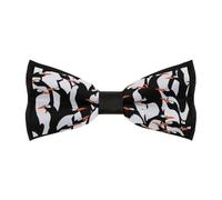 JZemdybill Nœud papillon pré-noué pour homme, motif pingouin mignon, nœud papillon réglable pour les fêtes
