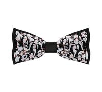 JZemdybill Nœud papillon pré-noué pour homme, motif pingouin mignon, nœud papillon réglable pour les fêtes