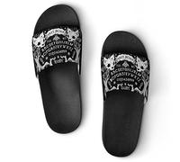 JZemdybill Pantoufles de douche antidérapantes pour homme et femme Motif bananes, Black Cat Skull Head Witch Board Black Gothic Board, 42 1/3 EU