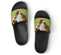 JZemdybill Pantoufles de douche, cavalier King Charles Spaniel Sliders pour homme et femme, patins antidérapants, Style Noir, 43.5 EU
