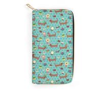 JZemdybill Portefeuille en cuir, crâne squelette drôle, petite taille et grande capacité, facile à transporter, Chien saucisse, 19.7x10.5cm, Moderne