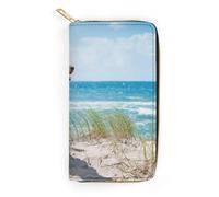 JZemdybill Portefeuille en cuir, style vintage pour bouteilles de vin et raisin, petite taille et grande capacité, facile à transporter, Golden Retriever, 19.7x10.5cm, Moderne