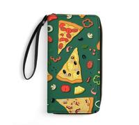 JZemdybill Portefeuille en cuir, Venise Italie, avec corde, petite taille et grande capacité, facile à transporter, Pizza délicieuse., 19.7x10.5cm, Moderne