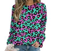 JZemdybill Pull décontracté pour femme, motif léopard et zèbre pour femme, col rond, manches longues, Léopard et zèbre, S, Léopard et zèbre, S