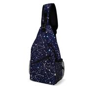 JZemdybill Sac à bandoulière, constellations phosphorescentes, sac de poitrine de minuit, sac à bandoulière pour voyage, shopping, sport