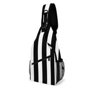 JZemdybill Sac à bandoulière, sac de poitrine à rayures noires, sac à bandoulière pour voyage, shopping, sport