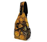 JZemdybill Sac à bandoulière, sac de poitrine abeille, sac à bandoulière pour voyage, shopping, sport