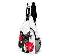 JZemdybill Sac à bandoulière, sac de poitrine avec motif bouledogue français, boxeur, sac à bandoulière pour voyage, shopping, sport