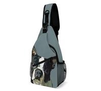 JZemdybill Sac à bandoulière, sac de poitrine Boston Terrier, sac à bandoulière pour voyage, shopping, sport, Style :, 38x20cm