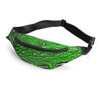 JZemdybill Sac banane réglable en forme de feuilles d'eucalyptus pour course à pied, marche, randonnée, Texture peau d'alligator, 36*15cm