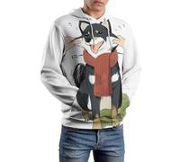 JZemdybill Sweat à capuche unisexe motif chien Shiba noir, manches longues décontracté avec poches, comme sur l'image, XXL